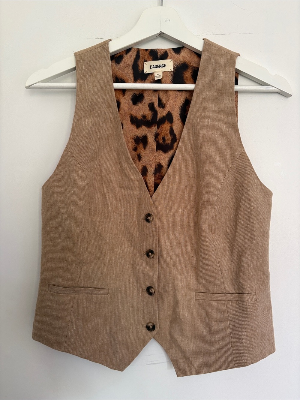 L'AGENCE Drina Vest in Sand/Sahara Leopard Small